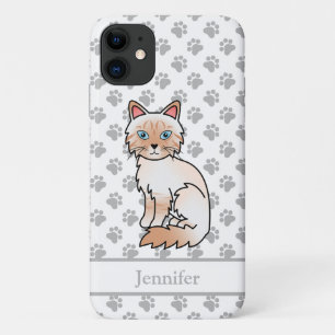 Red Point Tabby Birman / Ragdoll Cat & Name iPhone 11 Case