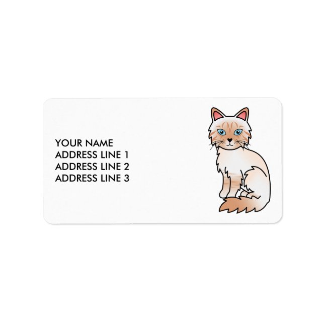 Red Point Tabby Birman / Ragdoll & Custom Text Label (Front)