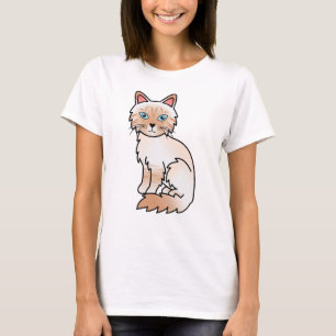 Red Point Tabby Birman / Ragdoll Cute Cartoon Cat T-Shirt