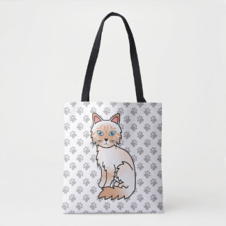 Red Point Tabby Birman / Ragdoll Cute Cat &amp; Paws Tote Bag