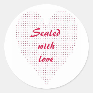 Red Pointillism Heart, Sealed with Love Stickers