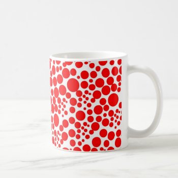 Red Points Punch Polka Circles Plunge Snow Coffee Mug by punktehimmel at Zazzle