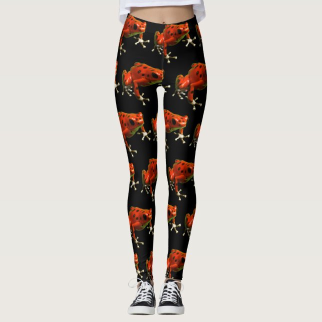 Red Poison Dart Frog Leggings (Front)