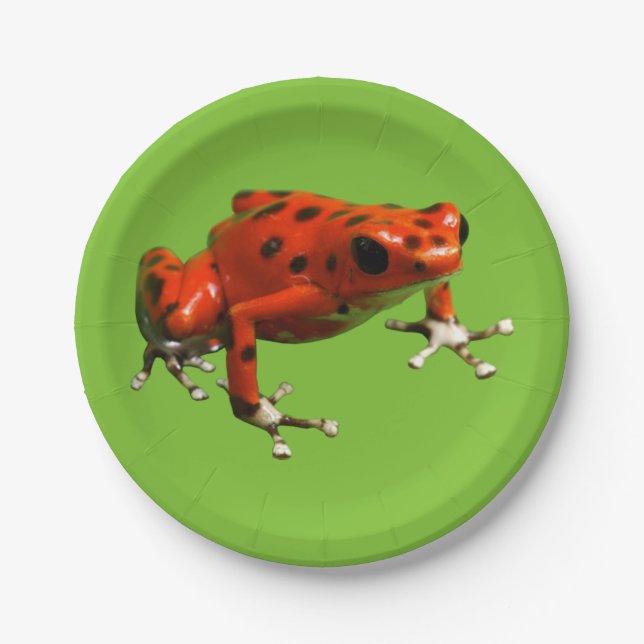 Red Poison Dart Frog Paper Plates (Front)