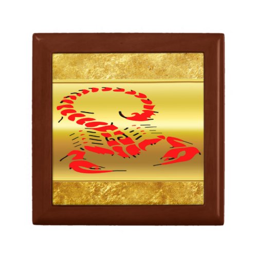 Red poisonous scorpion very venomous insect jewelry box