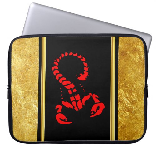 Red poisonous scorpion very venomous insect laptop sleeve