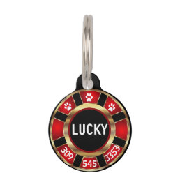  Red Poker Chip | Personalize Pet ID Tag