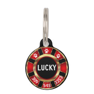  Red Poker Chip   Personalize Pet ID Tag