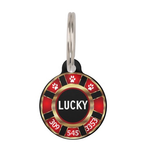  Red Poker Chip  Personalize Pet ID Tag