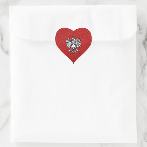 Red Poland Passport Heart Sticker