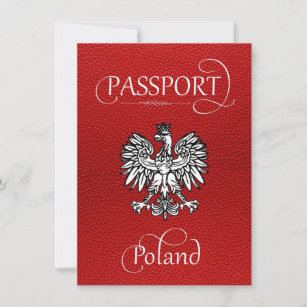 Red Poland Passport Save the Date Card