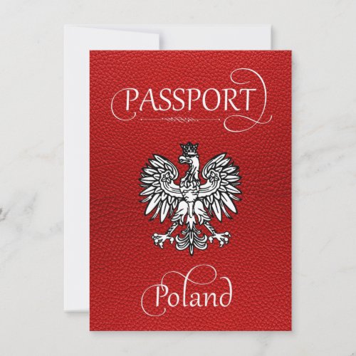 Red Poland Passport Save the Date Card