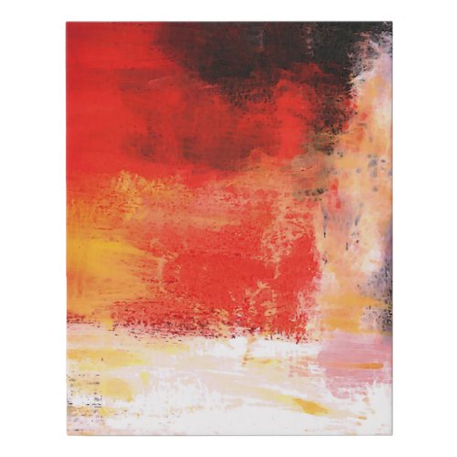 Red Polar _ Abstract Art Painting Faux Canvas Print