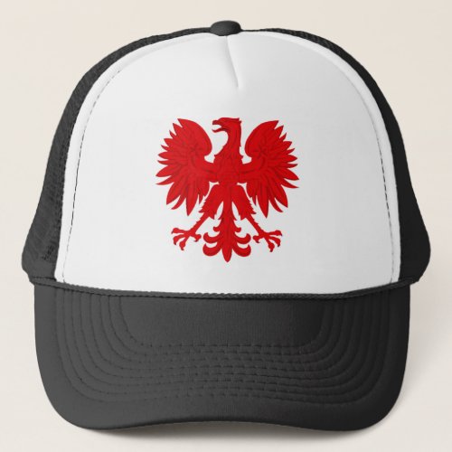 Red Polish Eagle Trucker Hat