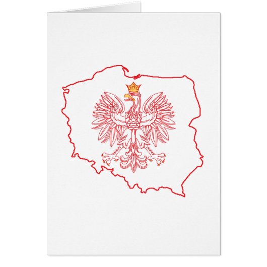 Red Polish Map With Eagle Cards (Front)
