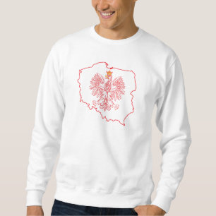 Red Polish Map With Eagle Sweatshirt