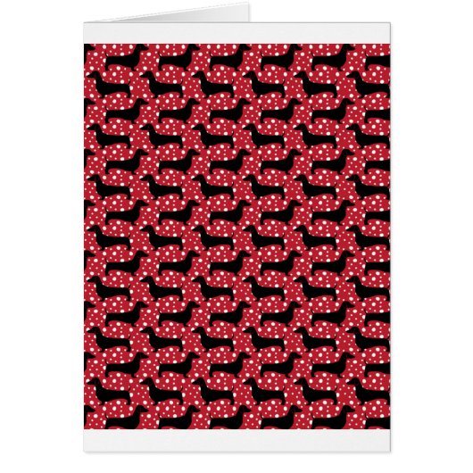 Red Polka Dachshunds Cards (Front)