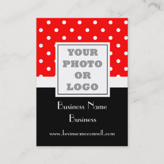 Red polka dot and logo business card