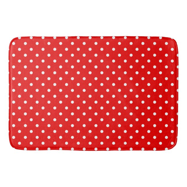 Red polka dot bathroom mat (Front)