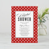 Red Polka Dot Bridal Shower Invitations (Standing Front)