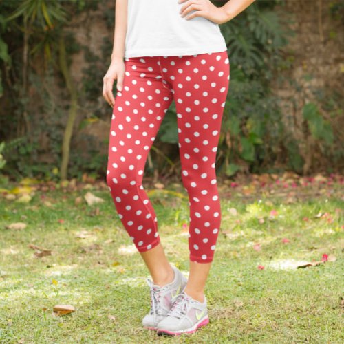 Red Polka Dot Capri Leggings