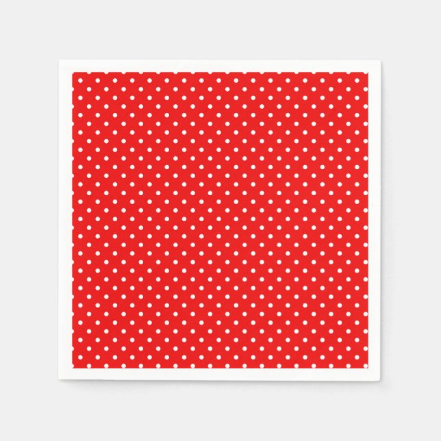 Red polka dot favor box napkins (Front)