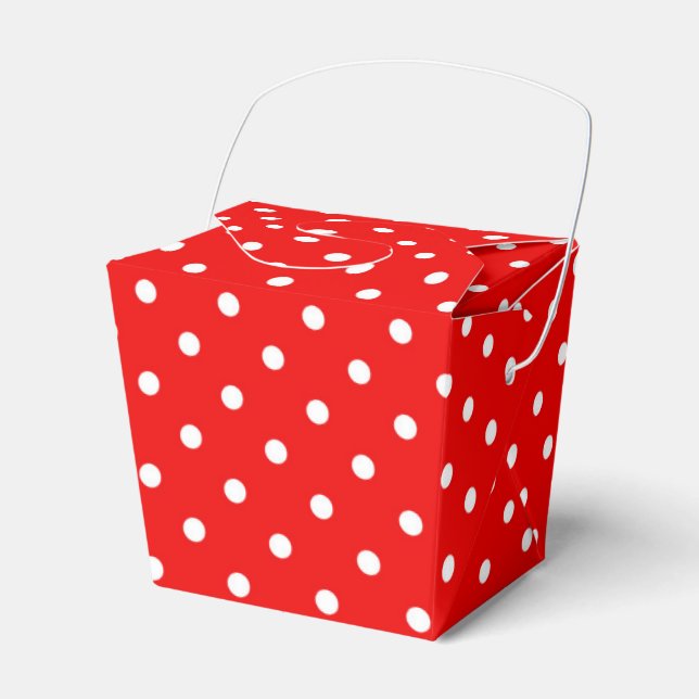 Red polka dot favor boxes (Front Side)
