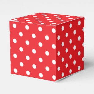 Red polka dot favor boxes