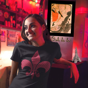 Red Polka Dot Fleur de Lis T-Shirt