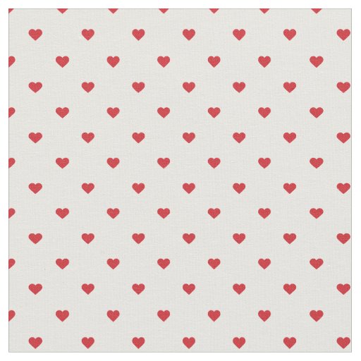 Red Polka Dot Hearts Fabric