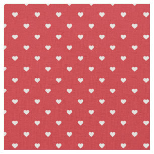 Red Polka Dot Hearts Fabric