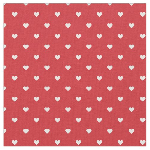 Red Polka Dot Hearts Fabric
