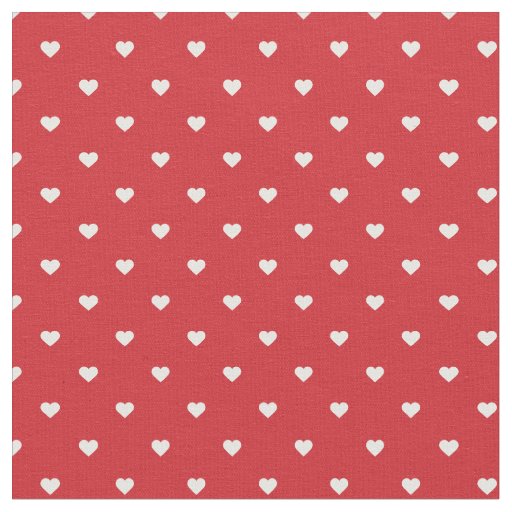 Red Polka Dot Hearts Fabric