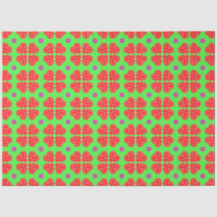 Red Polka Dot Hearts Floral Pattern Decoupage Tissue Paper