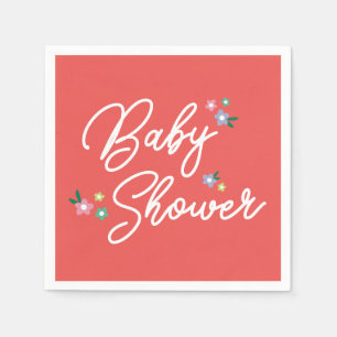 Red Polka Dot Ladybug Baby Girl Shower Napkins