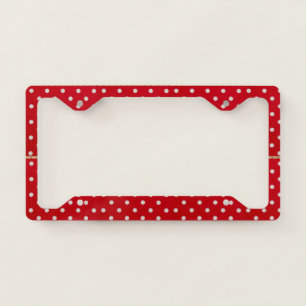 Red Polka Dot License Plate Frame