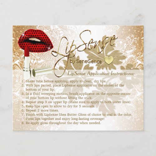 Red Polka Dot Lips Instruction Flyer _ Gold