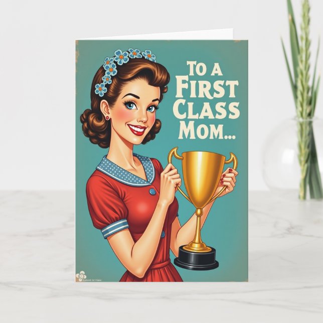 Red Polka Dot Mom Award Card (Front)