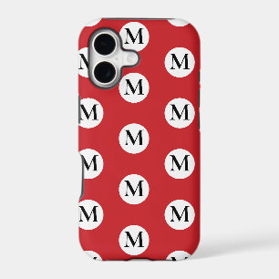 Red Polka Dot Monogram iPhone 17 Case