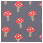 Red Polka Dot Mushrooms Pattern Fabric