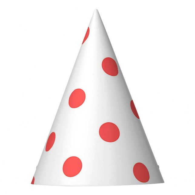 Red Polka Dot on Pink Party Hat (Front)