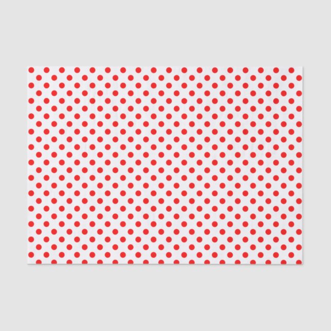 Red Polka Dot on White Tissue Paper (Front)