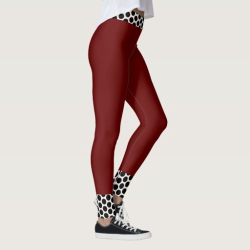 Red polka dot pants trendy design Leggings