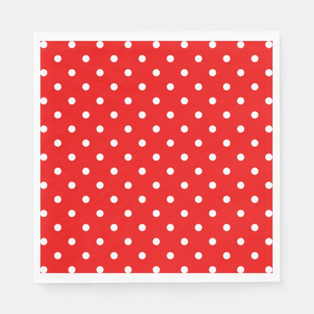 Red polka dot paper napkins (Front)