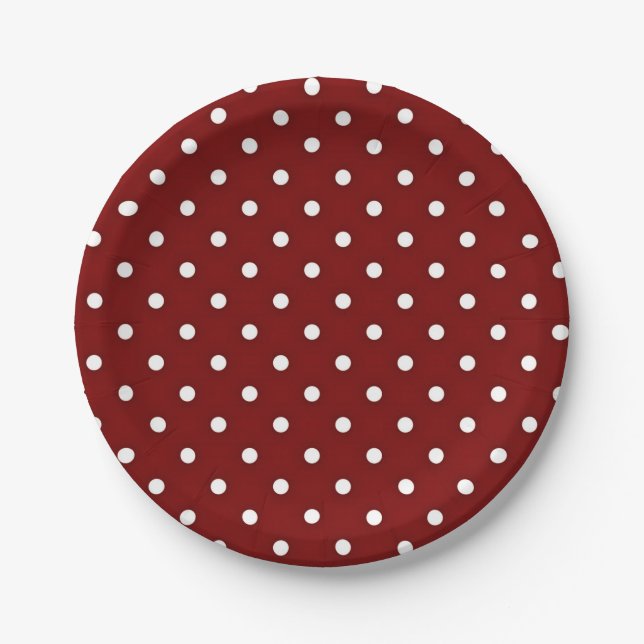 Red Polka Dot  Paper Plates (Front)