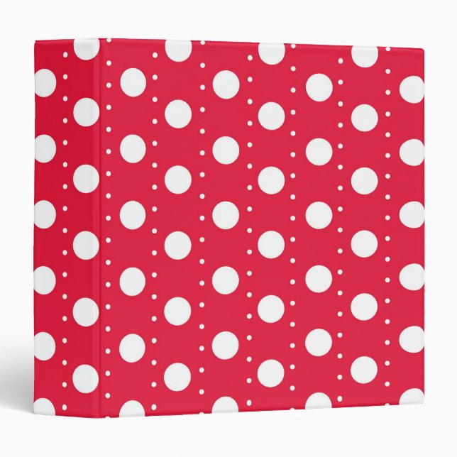 Red Polka Dot Pattern Binder (Front/Spine)