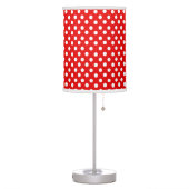 Red polka dot pattern table lamp (Left)