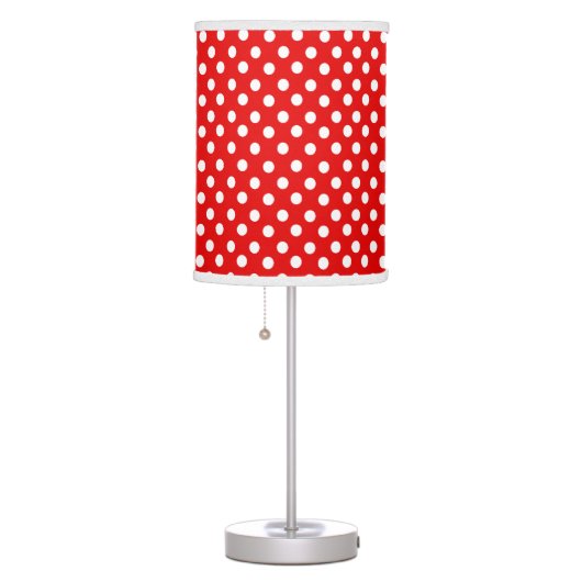 Red polka dot pattern table lamp (Right)
