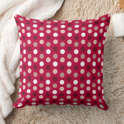 Red Polka Dot Pattern Throw Pillow