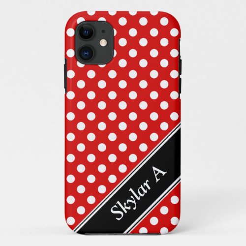 Red Polka Dot personalized iPhone 5 Case